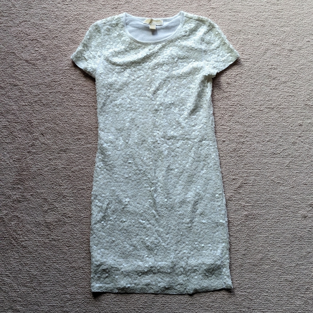 Michael Michael Kors sequined mini dress in white, size XS